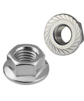 3/8-16 Serrated Flange Hex Lock Nuts Stainless Steel 18-8 304 Bright Finish 10 Pack Inch Thread Durable