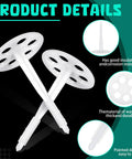 Top Shelf Professional Grade 250 Pack Heavy Duty Plastic Masonry Fasteners With Secure Washers Tough As Nails Concrete Anchors for Rigid Foam Board Insulation, showing white polyethylene fasteners with washers.