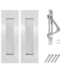 Pocket Door Pull And Edge Pull Set In Brushed Nickel, 6 Inch Handles, Recessed Finger Flush Pulls, 304 Stainless Steel hardware