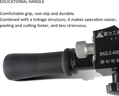 Heavy Duty Adjustable Cable Stripper Cutter Machine With Gauge Wire Insulation Removal Tool ergonomic handle for improved grip and operation.