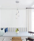 Crystal Cluster Pendant Lights For Kitchen Island Three Light LED Teardrop Ceiling Hanging Fixtures In Chrome Finish Dope Look