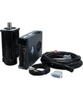 Front view of 220V 750W servo motor with matched drive, control box, and bundled cables