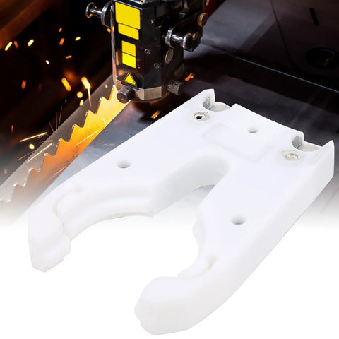 Naroote ISO30 Tool Holder Clamp For Engraving Machines And CNC Centers, white clamp, durable fork claw design.