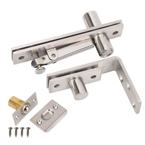 Heavy Duty Concealed Door Pivot Hinge, Stainless Steel, 180 Degree Rotation, 300 Lb Load, Adjustable Extension components