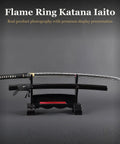 Unsharpened Aluminum Iaido Training Sword For Safe Practice 28.3 Inch Katana Style Iaito With Fuller Groove aluminum sword on display