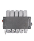 5 Spool Hydraulic Directional Control Valve For Double Acting Cylinders 11 GPM Flow 3625 PSI Relief SAE Ports Top View