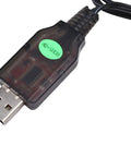 USB Charger Cable For A800 RC Plane And 244016 RC Car, 3.7V JST Battery Charger With Fast Charge, close-up of USB plug