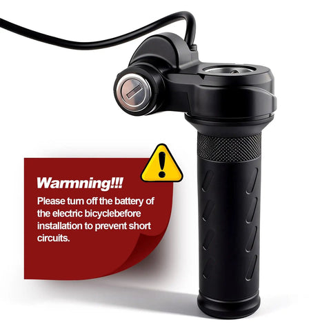 Full Twist Electric Bike Throttle Grip With 3 Pin Plug And Play And 2 Keys Universal Fit For 12V To 72V E Bikes Motorcycles And Scooters Easy Replace For Ridstar Q20 And Other Models