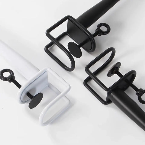 Adjustable Clamp Leg For DIY Coffee And Console Tables, Black Metal Leg With Floor Protectors, No Punching Design To Protect Desktop