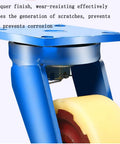 Rock Solid Heavy Duty 8 And 12 Inch Nylon Swivel Casters With Secure Wheel Locks Iron Core Build feature blue lacquer finish and durable design.