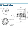 ZXJ17 Harmonic Reducer design drawing with dimensions for Heavy Duty Harmonic Drive Reducer Input Shaft Gearbox for Stepper and Servo Motors.