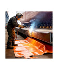 Heavy Duty Welding Blanket Featuring 750 GSM Heat Resistant Fiberglass Build And Fire Retardant Finish, Waterproof Equipment Cover under welding work.