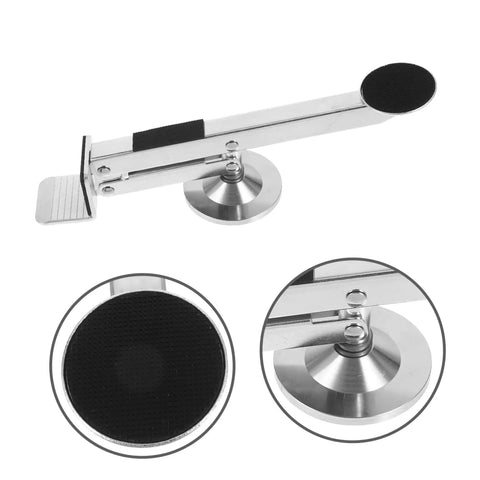 Heavy Duty Door Lifter Tool For Drywall And Board Work Easy Window Hinge Hoist Multi Function Carpenter Helper showing steel frame and rubber base