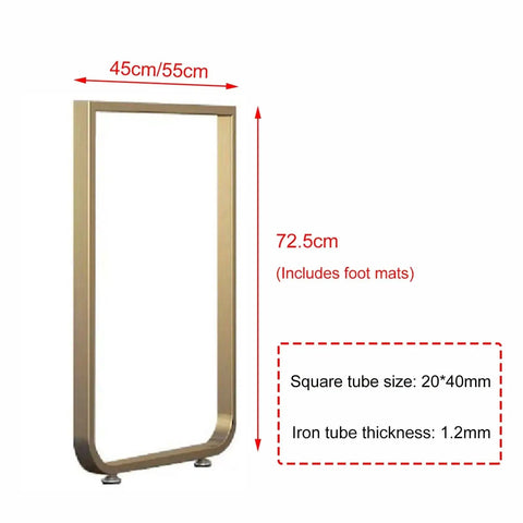 Rock Solid Industrial Metal Table Legs Two Pack Heavy Duty Square Tube Replacement Furniture Supports With Built Tough Adjustable Foot Pads For Dining Coffee Kitchen Tables 72.5cm height with 1.2mm thick iron tube.