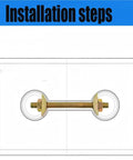 Installation diagram for M8x80mm Countertop Joiner Connectors Set Of 10 For Fastening Benchtops Counters And Furniture Panels Drawbolt Joint Bolts