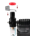 Airbrush Compressor Inline Regulator With Filter and Oil Water Trap Moisture Separator, Pressure Gauge 0-100 PSI, G1/8 to G1/4 Adapter