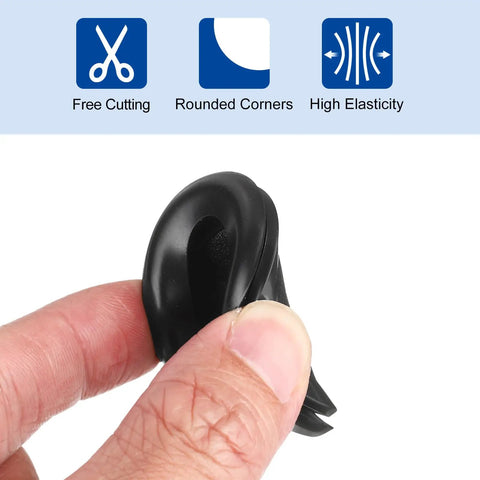 Top Shelf Rubber Grommet Plugs 15 Piece Set Keeps Cable Wiring Slick And Secure 1 Inch Inner Diameter close-up of black rubber grommet