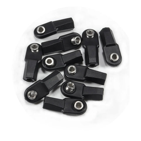 20 Pcs M4 Ball Joint End Rod Ends For One Tenth Scale RC Crawler Cars Upgrade Kit Compatible With TRX4 TRX6 SCX10 D90 TF2 CC01 Gen7 Gen8 Beefed Up Replacement Parts For Smooth Steering Lightweight Fit High Precision Easy Install black metal