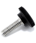 1/4-20 Stainless Steel Thumb Screw With Black Knurled Plastic Knob, 3/4 Inch Length, Standard Coarse Thread, Corrosion Resistant
