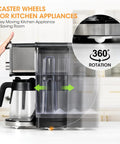 Eight Pack Small Appliance Rollers With Self Adhesive Casters Mini Swivel Wheels For Kitchen Countertops No Drill Installation under coffee maker