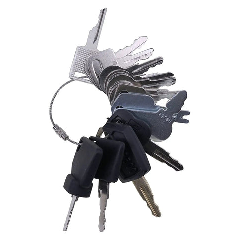Legit 18 Piece Heavy Equipment Key Set For Forklifts Excavators Loaders And Tractors With Compact Organizer Ring To Keep Your Job Site Access Smooth Sailing Today
