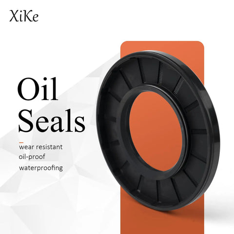 30x52x6mm Nitrile Rubber Double Lip Spring Loaded Oil Seal 2 Pack For Motors And Machinery, black seal shown angled