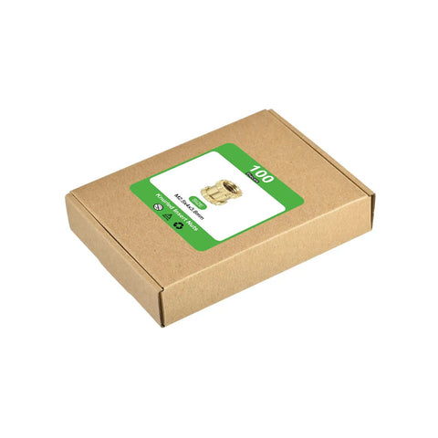 Dope M2.5 Knurled Brass Insert Nuts 4mm Long, 3.8mm Outer Diameter, 0.45mm Pitch, Double-Pass I-Shaped Embedment Nut For 3D Printing, Laptop And Automotive Plastic Shells, 100 Pack in box