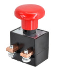 Red Mushroom Head Emergency Stop Switch ED250B-1 ZJK-250 For 96V 250A Albright Electric Stacker Forklift Pallet Truck E-Stop Push Button Replacement Part close-up.