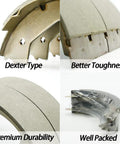 Electric Trailer Brake Shoes Replacement Kit For 2300 To 3500 Lb Trailers, 10 Inch Shoes, Dexter Type, 4 Hole Assembly