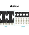 Lock Down Your Sectional Couch With These Heavy Duty Sofa Stabilizers That Stop Shifting Cold Keep Things Tight For A Slick Living Room Setup Includes Durable Interlock Brackets Plus Stainless Steel Bolts. Image showing 4PCS and 10PCS black sofa stabilizer brackets with screws.