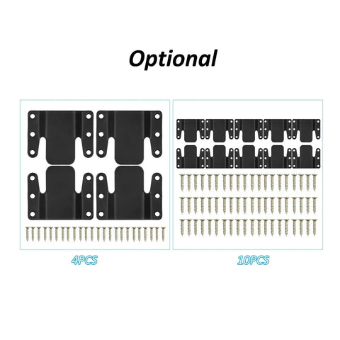 Lock Down Your Sectional Couch With These Heavy Duty Sofa Stabilizers That Stop Shifting Cold Keep Things Tight For A Slick Living Room Setup Includes Durable Interlock Brackets Plus Stainless Steel Bolts. Image showing 4PCS and 10PCS black sofa stabilizer brackets with screws.