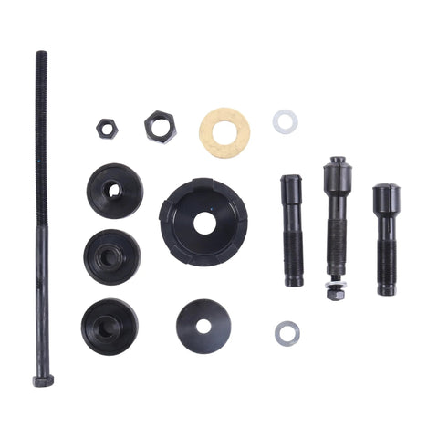 Harley Davidson Wheel Bearing Puller Tool Kit For Motorcycles From 2000 Onward displayed with main body puller and accessories