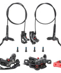 4 Piston Mountain Bike Hydraulic Disc Brake Set For Front Right 800mm And Rear Left 1400mm E Bike Brakes with accessories