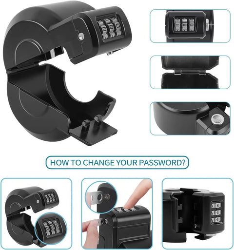 No Sweat Combo Door Knob Lock Child Proof Cover Seals Keyholes For Bedroom And Bath Faucets Water Gas Valves, black metal design.
