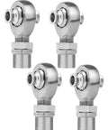 Two Pair One Point Twenty Five Inch Chromoly Steel Heim Joint Rod End Kit showing four steel rod ends with metal compression fittings.