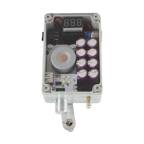 Internal view of Portable Hand Crank Generator For Emergency Power On The Go, No Batteries Needed, showing components