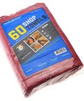60 Pack 14 By 14 Inch Heavy Duty Shop Towels Red Virgin Cotton Absorbent Reusable Washable Wipes For Oil Grease Water And Chemicals