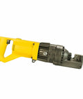 Steel Dragon 5/8 Inch Electric Rebar Cutter, 1050W Hydraulic Rebar Bucker with yellow handle for construction.