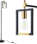 Close-up of the 6006 Floor Lamp Black Edition, modern tall standing light with slim metal frame and black finish for living rooms.