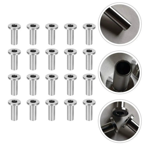 Topperfun Stainless Steel Wire Rope Protector Sleeves 50 Pack With Drill For Railing Kit Outdoor Indoor Prevent Wear And Damage Cable Guarding, silver sleeves