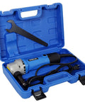 Greron 500w Electric Sheet Metal Nibbler 16 Gauge Cutter in blue.case with wrench, designed for steel and aluminum cutting projects.