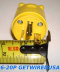 Straight Shooter Eva Charger Cable Adapter Links Nema Six Twenty Plugs To Fourteen Thirty Outlets close-up with measuring tape