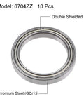 10 Pack 6704ZZ Deep Groove Ball Bearings 20mm X 27mm X 4mm Chrome Steel Double Metal Shielded for smooth machinery rotation.