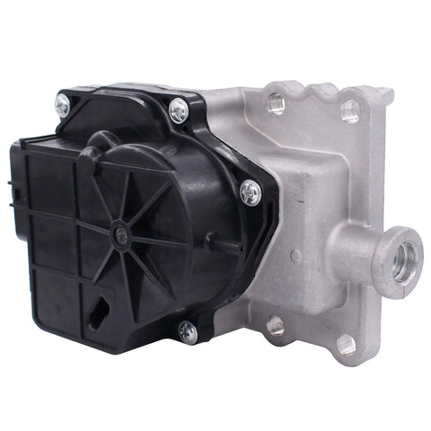 Front view of NewYall 4WD differential vacuum actuator for Toyota; black plastic cover, silver mounting flange.