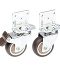 Pair of heavy duty caster wheel 20 kg silent swivel stem casters 1.5 inch soft rubber wheels with brake.