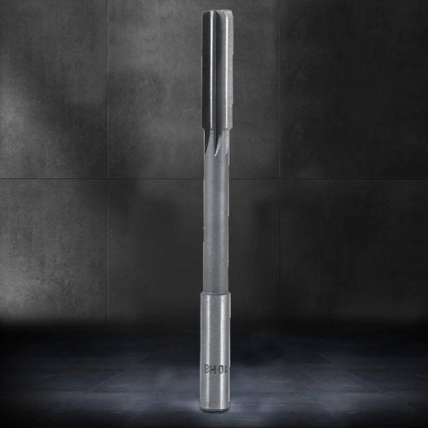 HSS chucking reamer with straight shank; front view of metal drilling and milling tool