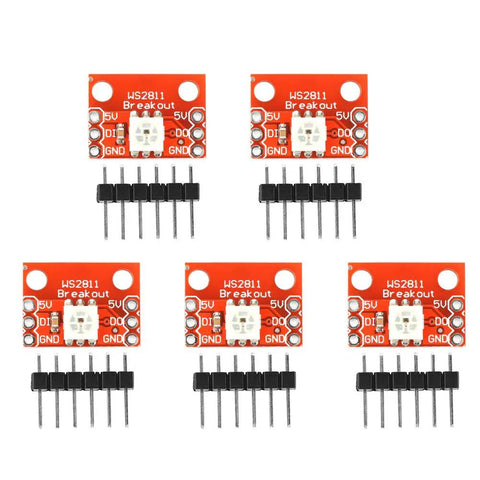 High Brightness RGB LED Board 5050 Module With Precise Color Control For DIY Lighting Projects Flexible Setups Wide Color Range And Vivid Visual Effects For Home Stage Or Creative Space Lighting. WS2811 breakout boards with pin headers