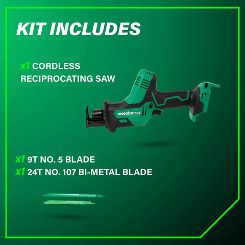 18V Cordless One Handed Reciprocating Saw, Ultra Lightweight And Compact, Go To High Speed 3,200 SPM, with blades included.