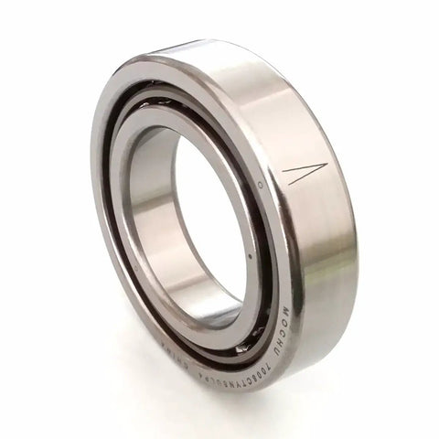 Single Row Angular Contact Ball Bearing 40X68X15MM ABEC 7 Precision Rated close-up showing seal and polished finish.