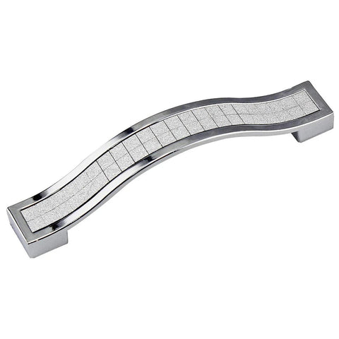 Crystal Rhinestone Cabinet Handles And Knob Pull Set In Silver Zinc Alloy, 7.28-inch European Modern Style with glass crystal accents